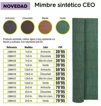 Oferta de Antracita - Mimbre Sintético Ceo por 39,95€ en ferrOkey
