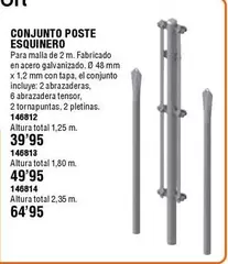 Oferta de Total - Conjunto Poste Esquinero por 49,95€ en ferrOkey