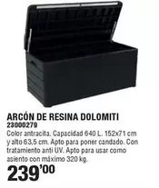 Oferta de Antracita - Arcón De Resina Dolomiti por 239€ en ferrOkey