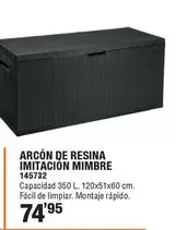 Oferta de Arcón De Resina Imitación Mimbre por 74,95€ en ferrOkey