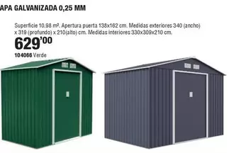 Oferta de Tapa Galvanizada 0,25 Mm por 629€ en ferrOkey