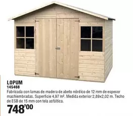 Oferta de Lopum Caseta Madera De Jardin por 748€ en ferrOkey