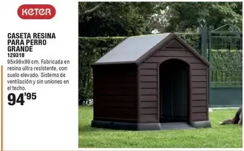 Oferta de Sistema - Caseta Resina Para Perro Grande por 94,95€ en ferrOkey