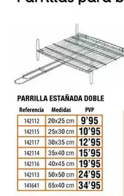 Oferta de Parrilla Estañada Doble PVP por 9,95€ en ferrOkey