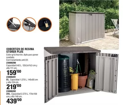Oferta de Plus - Cobertizo De Resina Storer por 159€ en ferrOkey