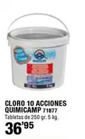 Oferta de Quimicamp - Cloro 10 Acciones Químicamp 71877 por 36,95€ en ferrOkey