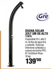 Oferta de Gre - Ducha Solar 23lt 2m De Alto 71870 por 139€ en ferrOkey