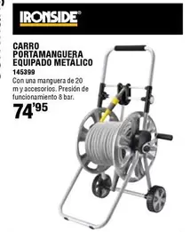 Oferta de Ironside - Carro Portamanguera Equipado Metalico por 74,95€ en ferrOkey