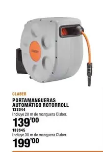 Oferta de Claber - Portamangueras Automatico Rotorroll por 139€ en ferrOkey