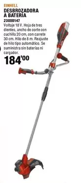 Oferta de Einhell - Desbrozadora A Batería por 184€ en ferrOkey