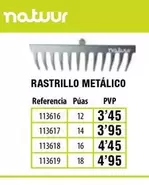 Oferta de Natuur - Rastrillo Metálico por 3,45€ en ferrOkey