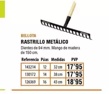 Oferta de Bellota - Rastrillo Metálico por 17,95€ en ferrOkey