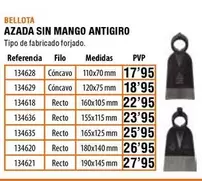 Oferta de Bellota - Azada Sin Mango Antigiro por 17,95€ en ferrOkey