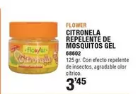 Oferta de Flower - Citronela Repelente De Mosquitos Gel por 3,45€ en ferrOkey