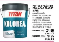 Oferta de Titan - Pintura Plástica Fachadas Blanco Mate por 24,5€ en ferrOkey