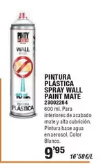 Oferta de Blanco - Pintura Plástica Spray Wall Paint Mate por 9,95€ en ferrOkey