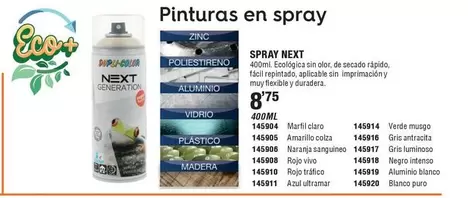 Oferta de Eco - Pinturas En Spray por 8,75€ en ferrOkey