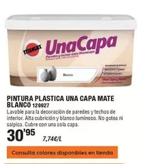 Oferta de Blanco - Pintura Plastica Una Capa Mate por 30,95€ en ferrOkey