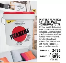 Oferta de Total - Pintura Plastica Exterior Mate por 24,95€ en ferrOkey