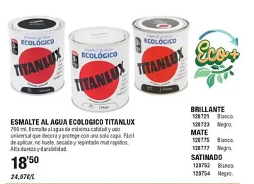Oferta de Eco - Esmalte Al Agua logico Titanlux por 18,5€ en ferrOkey