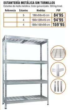 Oferta de Estantería Metalica Sin Tornillos por 84,95€ en ferrOkey