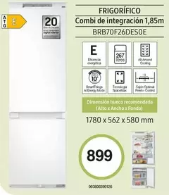 Oferta de Frigorífico/ Combi De Integración 1.85M Brb70f26des0e por 899€ en Tien 21
