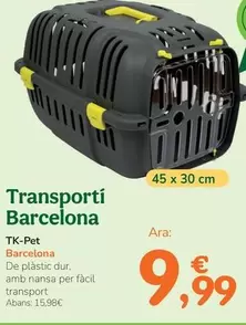 Oferta de Tk-Pet - Transportin Barcelona por 9,99€ en Tiendanimal