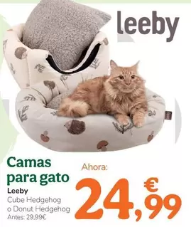 Oferta de Leeby - Camas Para Gato por 24,99€ en Tiendanimal