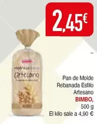 Oferta de Bimbo - Pan De Molde Rebanada Estilo Artesano por 2,45€ en Masymas