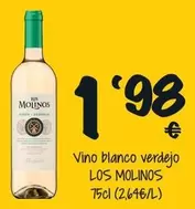 Oferta de Los Molinos - Vino Blanco Verdejo por 1,98€ en Cash Fresh