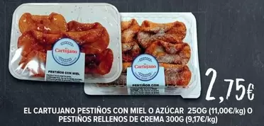 Oferta de El Cartujano - Pestiños Con Miel O Azúcar O Pestiños Rellenos De Crema  por 2,75€ en Cash Fresh