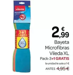 Oferta de Vileda - Bayeta Microfibras Xl por 2,99€ en Supermercados El Jamón