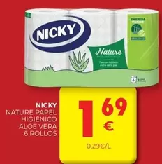 Oferta de Nicky - Nature Papel Higienico Aloe Vera por 1,69€ en CashDiplo