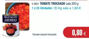 Oferta de Abordo - Tomate Troceado por 0,8€ en Abordo