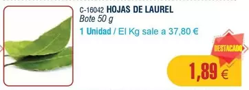 Oferta de Hojas De Laurel por 1,89€ en Abordo