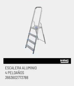 Oferta de Mac - Escalera Aluminio 4 Peldanos en Brico Depôt