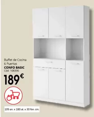 Oferta de Buffet De Cocina 6 Puertas Confo Basic por 189€ en Conforama