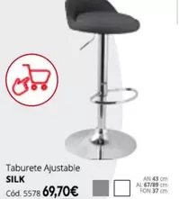 Oferta de Taburete Ajustable Silk por 69,7€ en Conforama