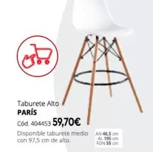 Oferta de Taburete Alto Paris por 59,7€ en Conforama