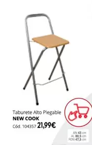 Oferta de Taburete Alto Plegable New Cook por 21,99€ en Conforama