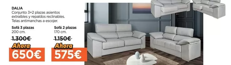 Oferta de Dalia - Conjunto 3+2 Plazas Asientos Extraíbles Y Repaldos Reclinables por 650€ en Hipermueble