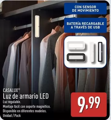 Oferta de Casalux - Luz De Armario Led por 9,99€ en ALDI