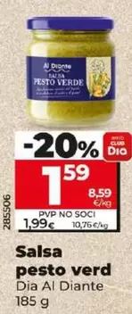 Oferta de Dia Al Diante - Salsa Pesto Verde  por 1,59€ en Dia