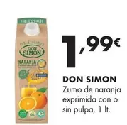 Oferta de Don Simón - Zumo De Naranja Exprimida Con O Sin Pulpa por 1,99€ en Supermercados Lupa