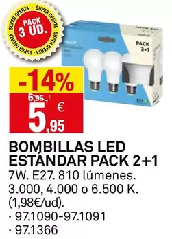 Oferta de Bombillas Led Estandar Pack 1+1 por 5,95€ en Bricoking