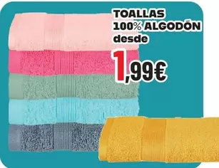 Oferta de Toallas 100% Algodón por 1,99€ en Outlet Hogar