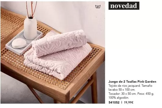 Oferta de Juego De 2 Toallas Pink Garden por 19,99€ en AVON