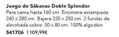 Oferta de Juego De Sábanas Doble Splendor por 109,99€ en AVON