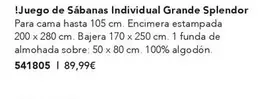 Oferta de Juego De Sábanas Individual Grande Splendor por 89,99€ en AVON