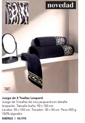 Oferta de Juego De 3 Toallas Leopard por 5409€ en AVON